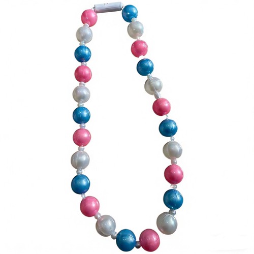 HS0794N - 38.5" LED Pearl Pink White and Blue 3cm Beads