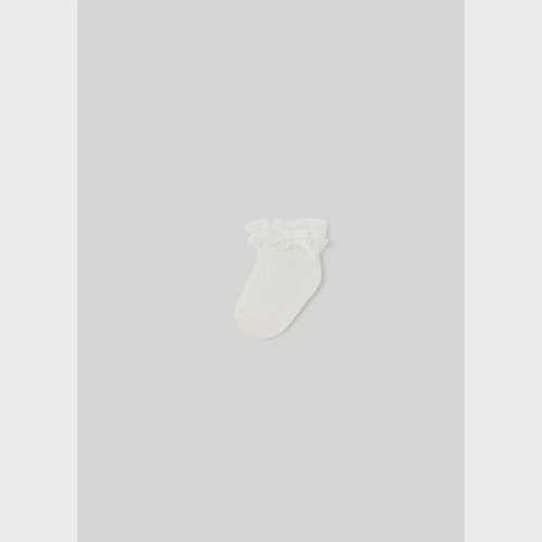 SOCKS CREAM TULLE TRIM / 9713-014