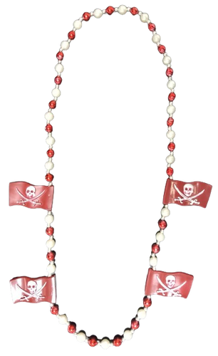 HS0472N - 4W Red and White Pirate Flag Beads