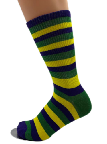 NY1560N - Mardi Gras PGG Striped Socks