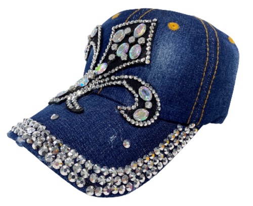NY6037-DZ - FDL Rhinestone Denim Hat