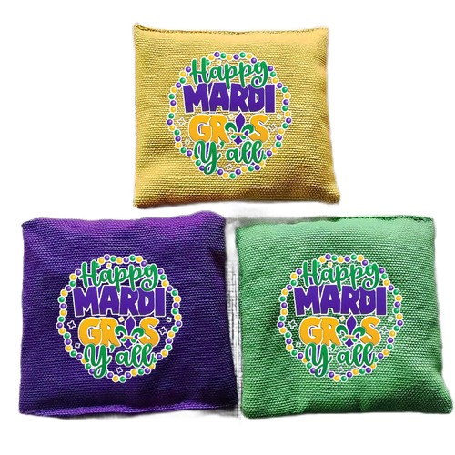 NY1864N - Mardi Gras PGG Cornhole Bag