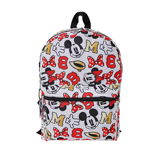 Disney Mickey &amp; Minnie Mouse All Over Print 16" Backpack