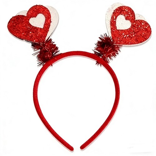 NY1881N - 2W Red Glitter Heart Headband