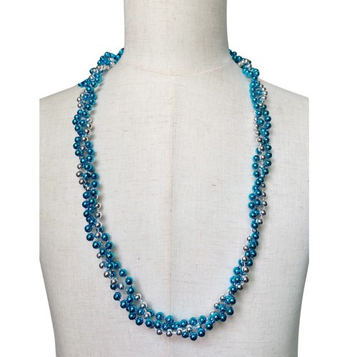 TB0338N - 42"x6mm Triple Twist Silver Light Blue