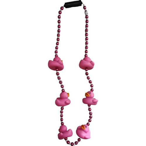 HS0862N - LED 6 Pink RUBBER 3D DUCK NECKLACE