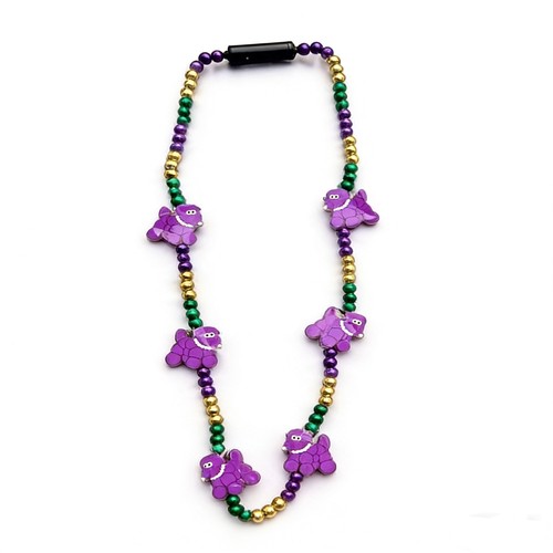 HS0834N - LED PURPLE BEAD 6W DOG RUBBER NECKLACE