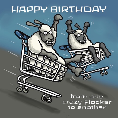 From One Crazy Flocker Birthday Card | Funny Best Friend Card | Baaad Flockers®