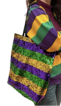 NY1581N - Mardi Gras Sequin Tote Bag Single Sided