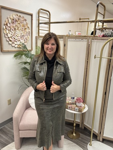 Vegan Leather Olive Green Jacket
