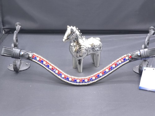 Red, White and Blue PRECIOSA Crystal Easy On/Off Rivet Browband