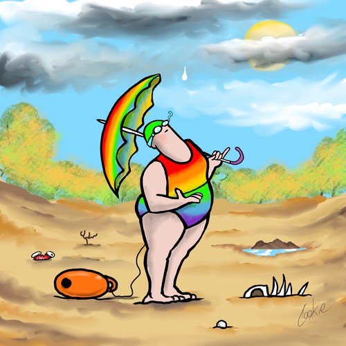 Waiting For Rain Card | Funny Wild Swimming Card | Baaad Flockers®