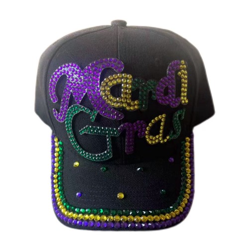 NY1892N - Black Hat w/ PGG Rhinestone Letters