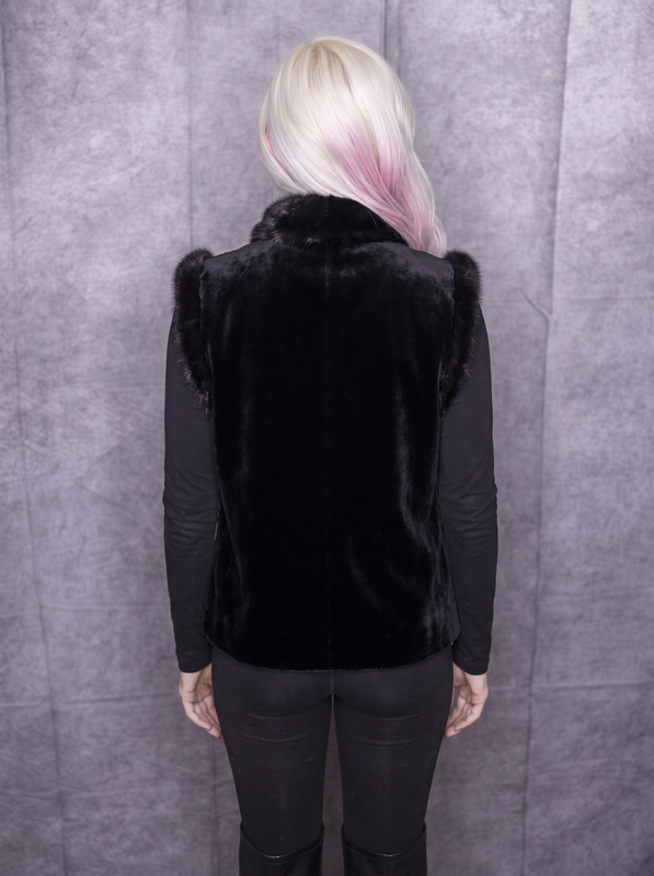 Black Sheared Mink with LH Mink Reversible