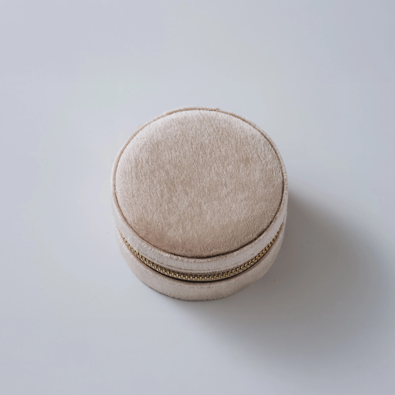 Bewell Round Velvet Jewelry Box