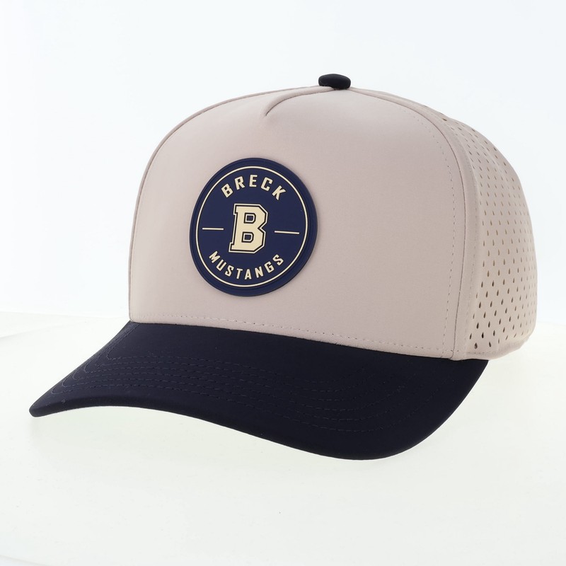 Cap - Legacy Cut Above Stone/Navy with Round Patch - Breck "B" Mustangs