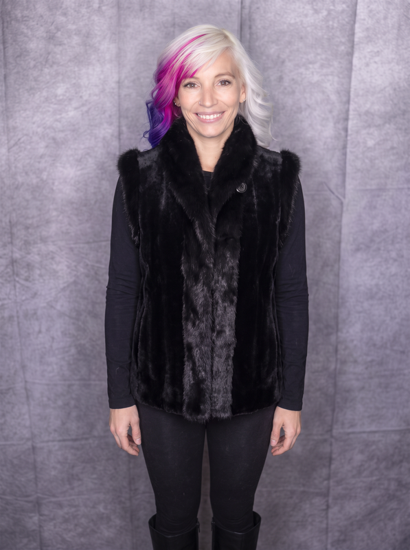 Black Sheared Mink with LH Mink Reversible