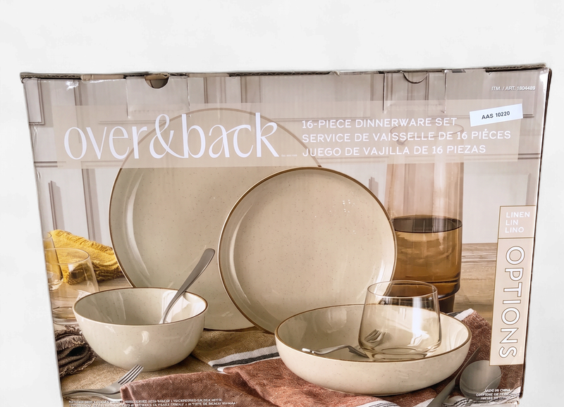 16 Piece Dinnerware Set Linen