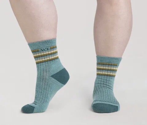 Wide Open Women's Multi Stripe Cushioned Micro Crew Socks