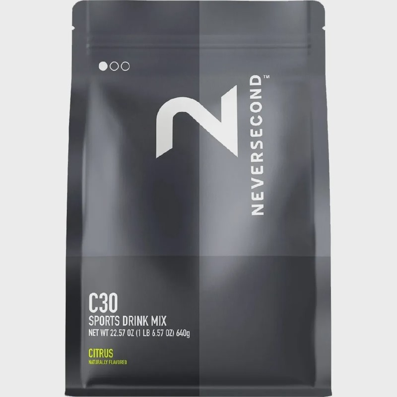 Neversecond C30 Sports Drink Mix 20 Serving in Citrus, front view
