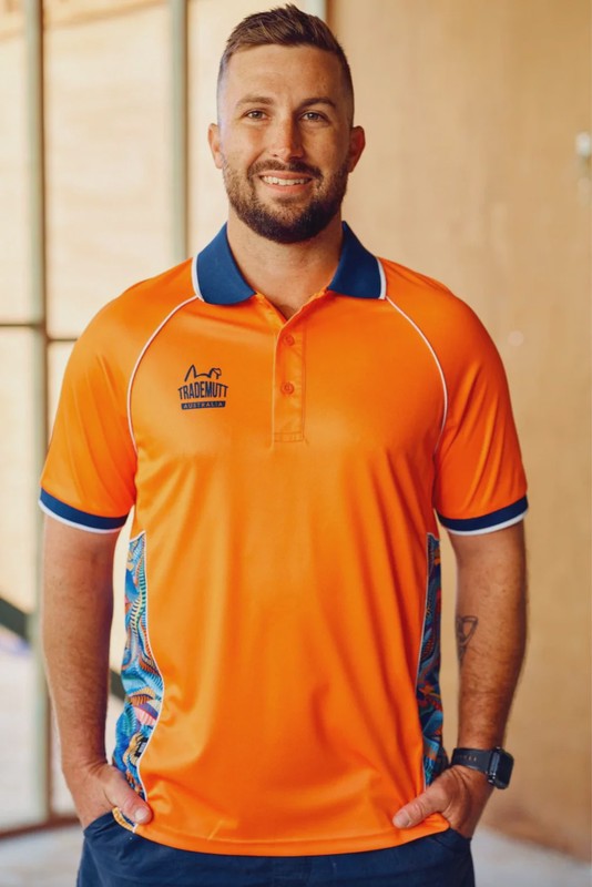 Trademutt Unisex Orange Snazzy Polo Shirt