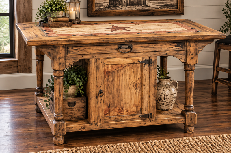 Kitchen Island w/ Marble Top