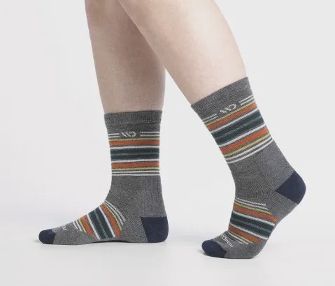Wide Open Men's Multi Stripe Cushioned Micro Crew Socks