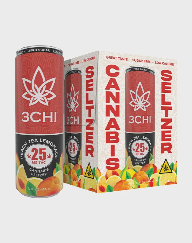 3CHI Peach Tea Lemonade Seltzer 25mg
