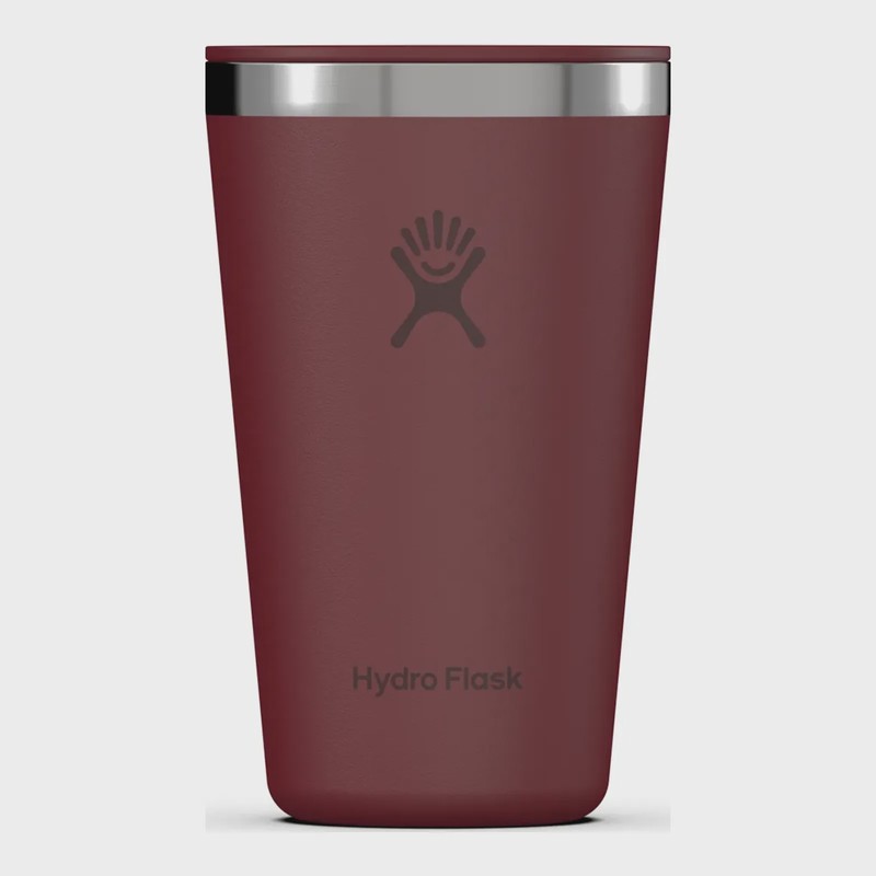 Hydro Flask 16oz All Around Tumbler Press-In Lid in Burgundy, front view