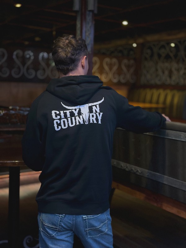 City N Country Adult Classic Black and White Hoodie