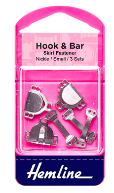Hemline Hook &amp; Bar Nickel Colour - Small 3 Sets