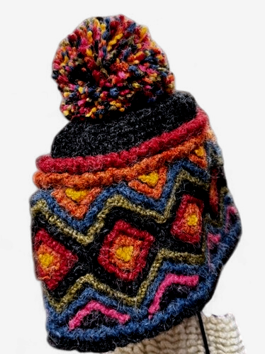 Hand Knit Hat - With Impressive Pom Pom