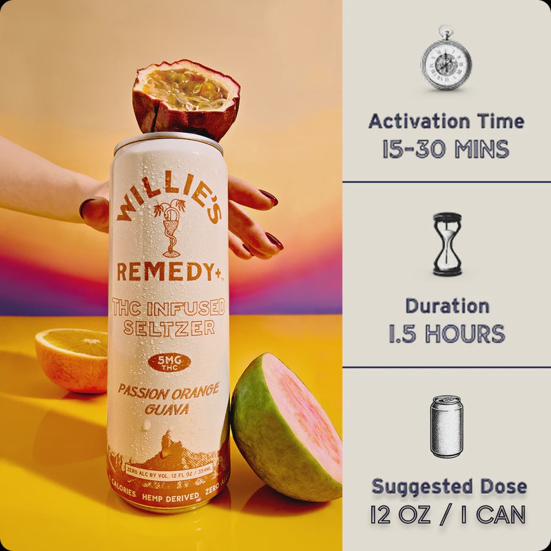 Willie’s Passion Orange Guava Seltzer 5mg