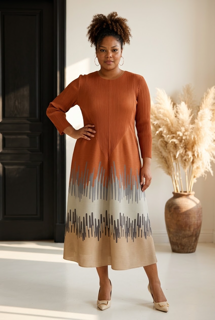 Miyake Ruched Pleaded Midi Dress