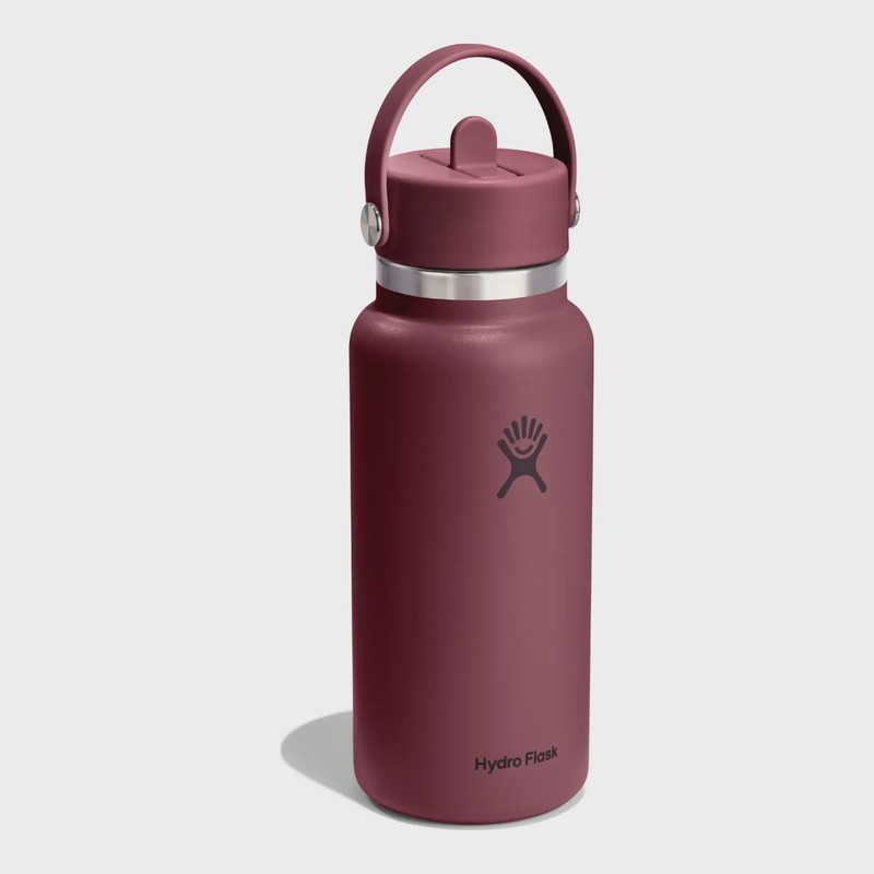 Hydro Flask 32oz Wide Flex Straw Cap in Burgundy, alternate view 1