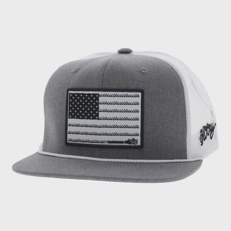 Liberty Roper 6-Panel Trucker Snapback Hat Grey/White