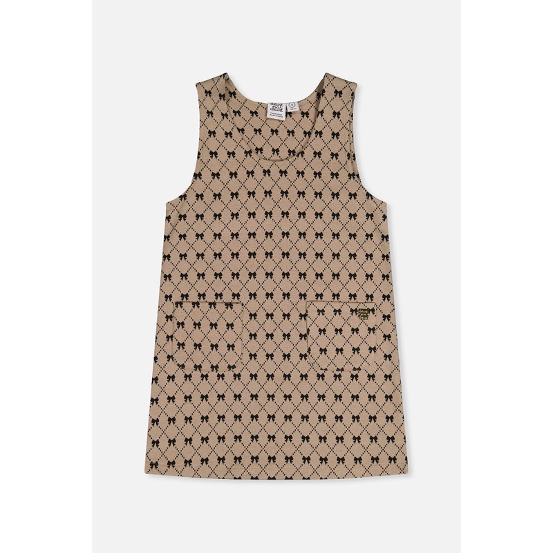 GOLD BLACK JACQUARD JUMPER 2 POCKETS BOW PRINT / J20Q40-2J306