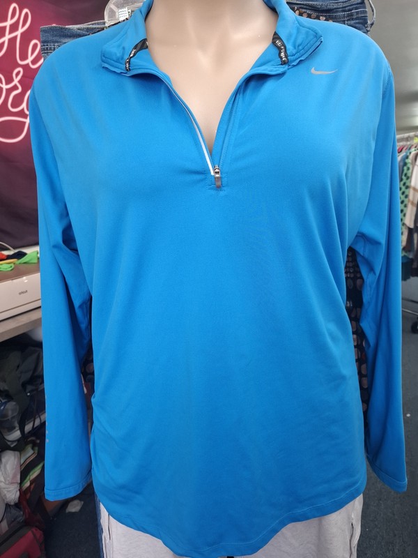 3x Nike Dri-Fit blue running half zip sweatshirt top