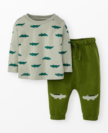 Hannah Anderson  Long Sleeve Short Pants Set Alligator