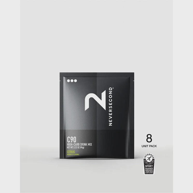 Neversecond C90 High Carb Drink Mix / Citrus in Citrus, front view