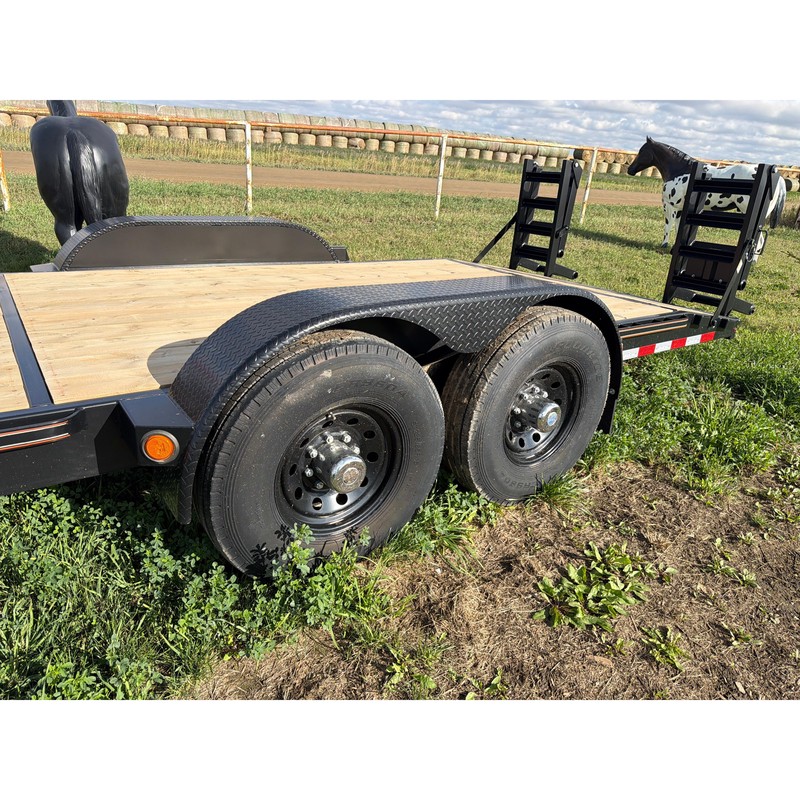 2025 Falcan FL-270 18' Flat Deck Trailer 2' Dove Tail W/Folding Ramps