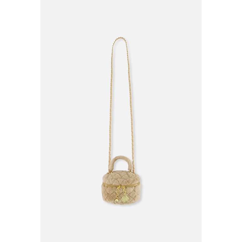 TAN FAUX FUR SMALL BAG / J20QA1-01160