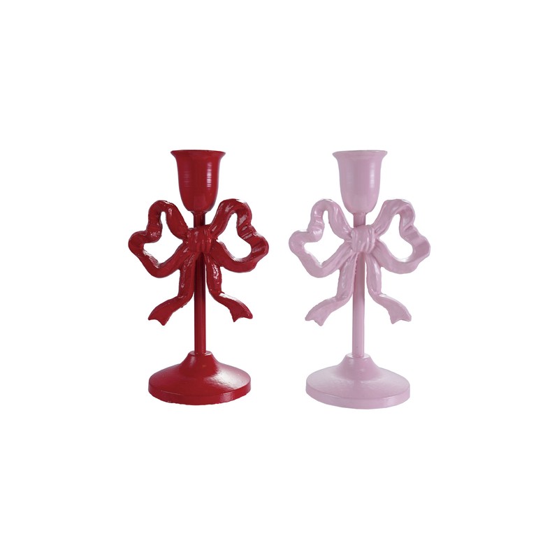 Metal Bow Candle Holder, 4 3/4" x 3 1/2" x 8"