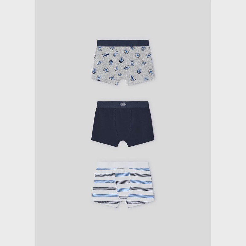 3PACK BOXER SHORT NAVY GREY OR CREAM SSORTED PRINTS / 10694-014