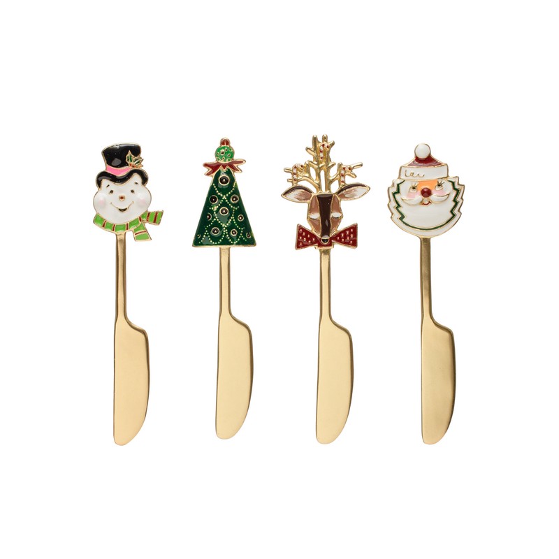 5" Zinc Alloy Canape Knife w/ Holiday Handle