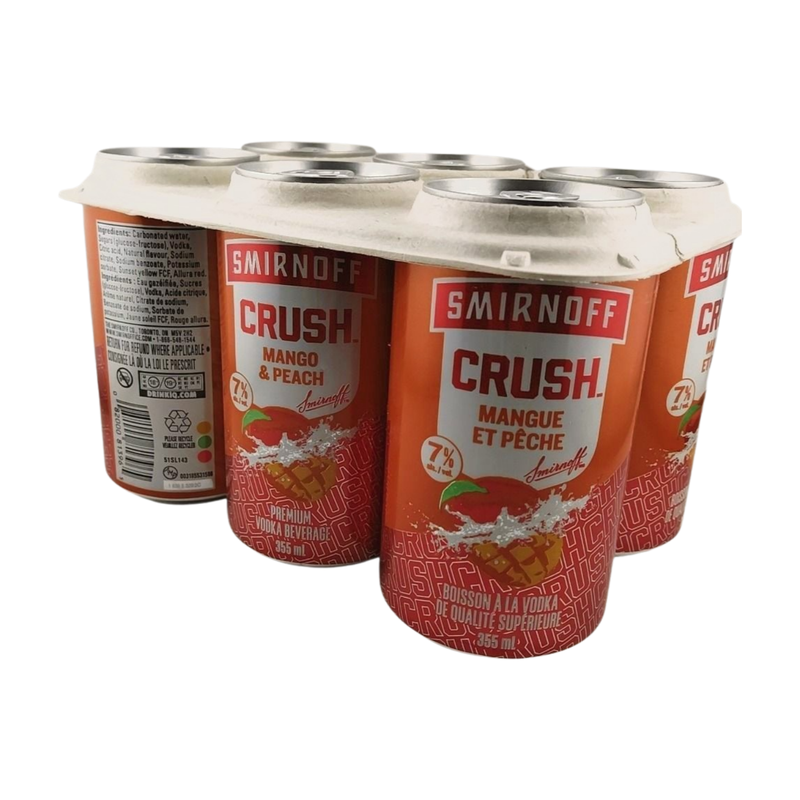 SMIRNOFF CRUSH PEACH & MANGO 6PK