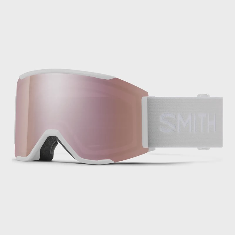 Smith Squad Mag in White Vapor Chromapop Everyday Rose Gold Mirror, front view