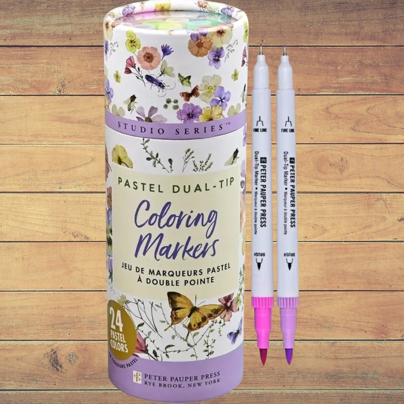 Colored Pastel Dual Tip Markers 24pc Set