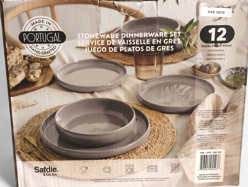 12 Piece Stoneware Dinnerware Set