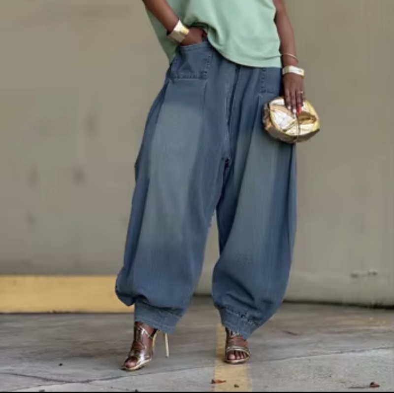 Wide Leg Lantern Jeans